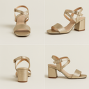 SANDALIAS EN CUERO DORADAS TACÓN 5/5