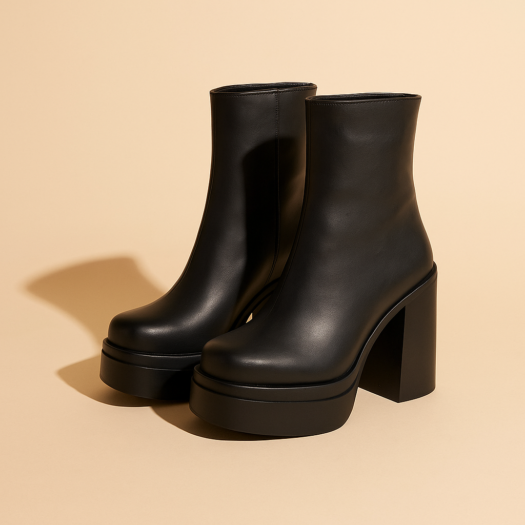 BOTAS EN CUERO PLATAFORMA - BRATZ NEGRAS