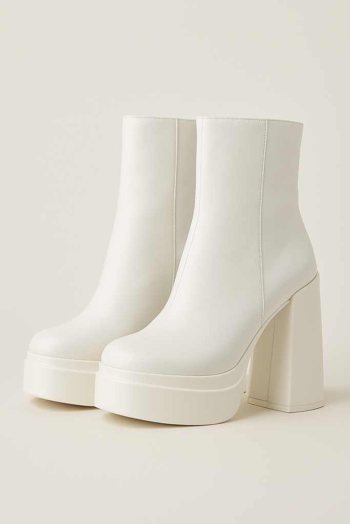 BOTAS EN CUERO PLATAFORMA - BRATZ BLANCAS