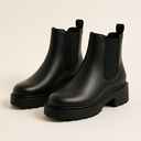 BOTÍN EN CUERO NEGRO SUELA MEDIA LISO 