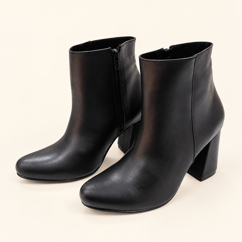 BOTAS CUERO PUNTA NEGRAS CÓDIGO 1028