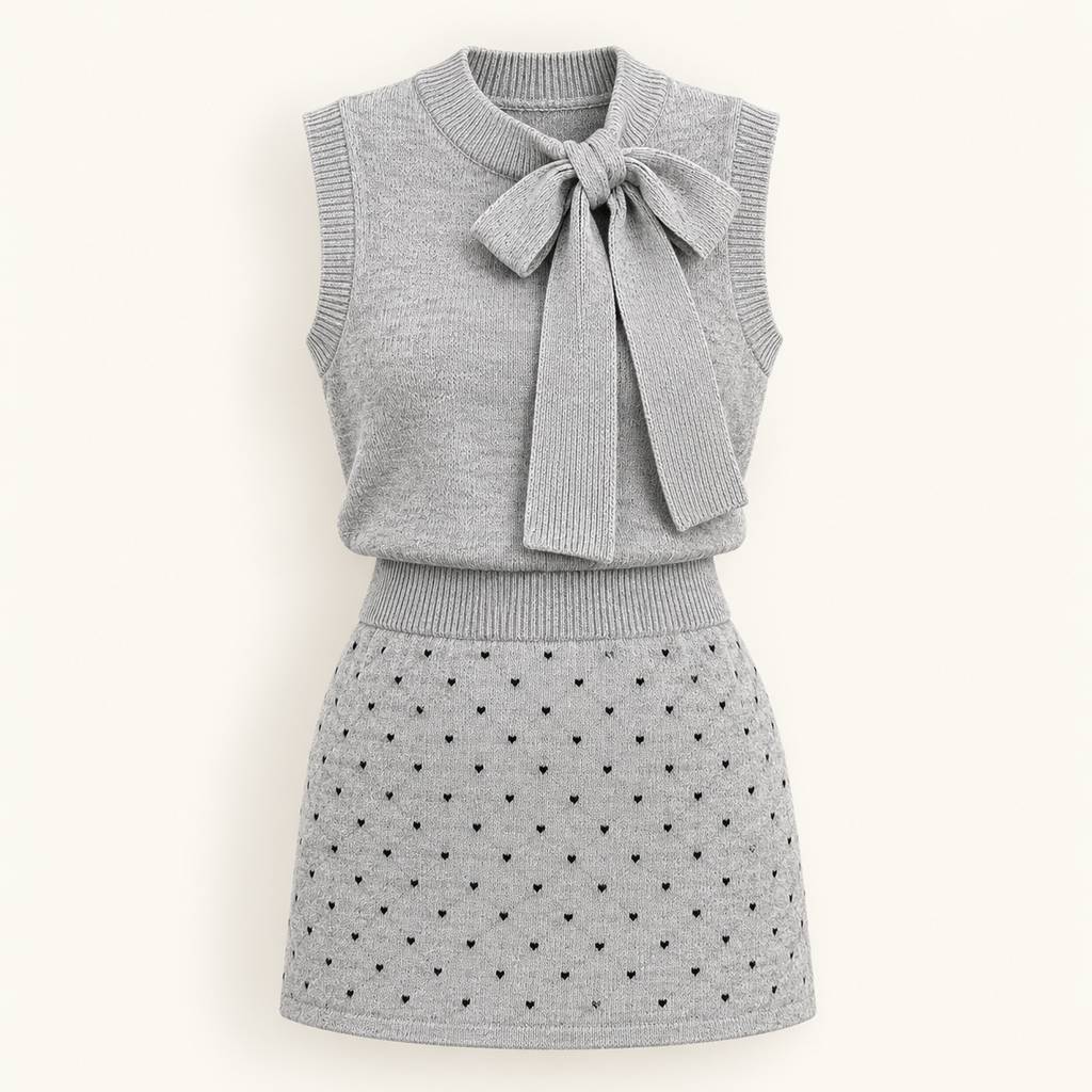 VESTIDO HILO MINIFALDA GRIS TALLA ÚNICA CÓDIGO 5035