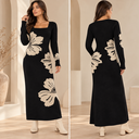 VESTIDO DE HILO NEGRO FLOR TALLÁ ÚNICA CÓDIGO 5033
