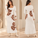 VESTIDO DE HILO BEIGE FLOR TALLÁ ÚNICA CÓDIGO 5033