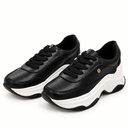 TENIS DE CUERO SUELA ALTA NEGROS CÓDIGO 2029