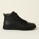 TENIS DE CUERO BOTA NEGROS