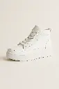 TENIS BOTA CUERO BLANCOS