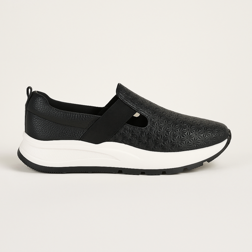 TENIS MAFALDA CUERO NEGRO