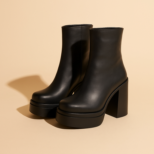 BOTAS EN CUERO PLATAFORMA - BRATZ NEGRAS